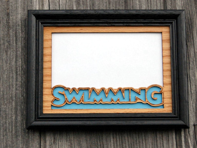 5x7 Swimming Photo Frame Gift For Swimmer Holds 4x6 Image 0
