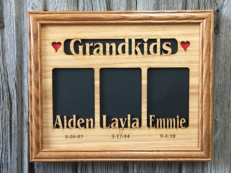 8x10 Personalized Grandkids Name Picture Frame with Dates Etsy