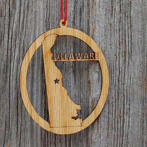 Delaware Ornament Gift for Traveler, Delaware State Ornament, Delaware Decor, Delaware Gift, Delaware Art, State of Delaware