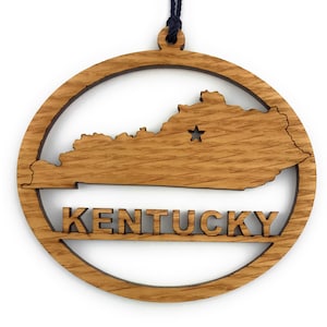 Kentucky Ornament, Kentucky Decor, Kentucky State Ornament, Kentucky Gift, Gift for Traveler, Laser Engraved Ornament