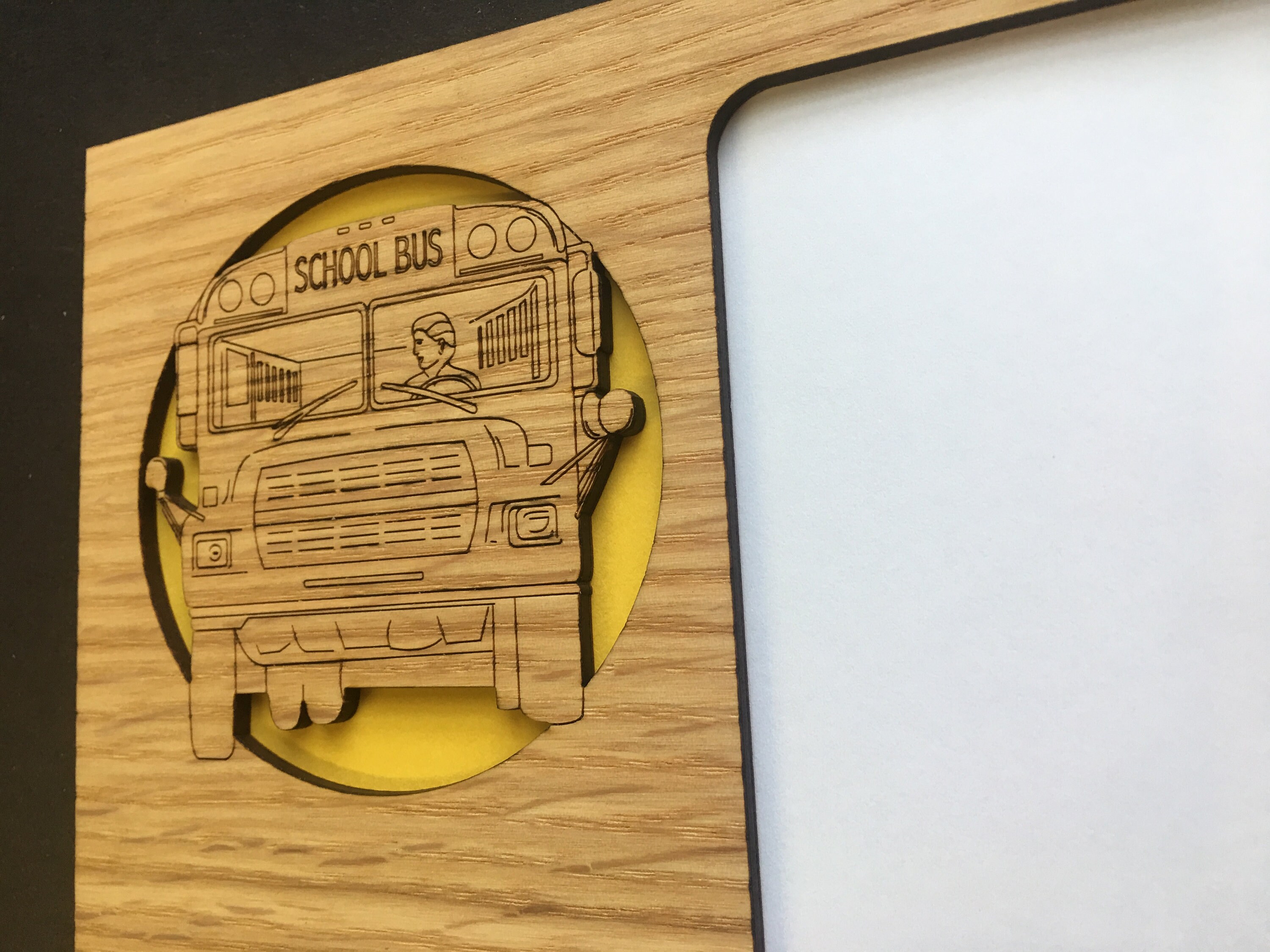 School Bus Picture Frame - 8x10 Frame Holds 5x7 and 3x4 Photos - School ...