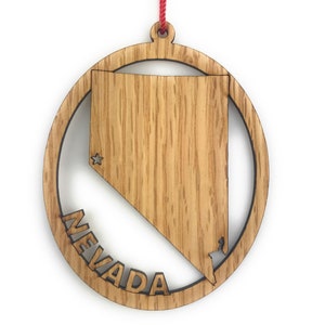 Nevada Ornament, Nevada Decor, Nevada State Ornament, Nevada Gift, Gift for Traveler, Laser Engraved Ornament