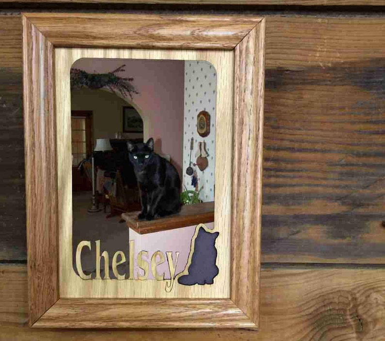 Personalized Cat Picture Frame Holds 4x6 Photo Etsy