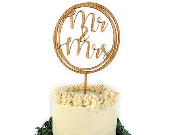 Personalized Mr & Mrs Wedding Cake Topper for Bride and Groom