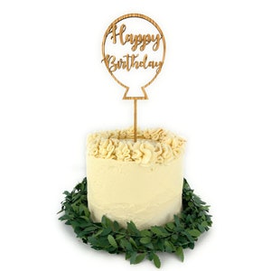 Personalized Happy Birthday Cake Topper with Name - Balloon Cake Topper