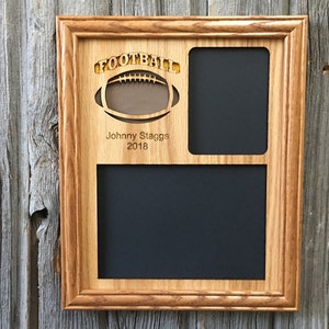 Football Picture Frame -8x10 Frame Holds 5x7 & 3x4 Photos- Football Award Gifts for Football Coach Football Parent Player Awards Quarterback