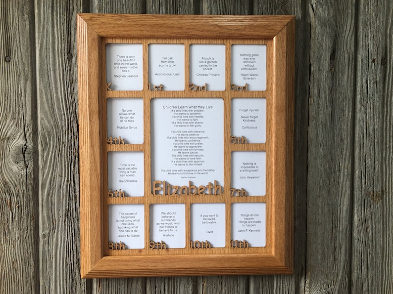 K12th Grade School Years Picture Frame Personalized With Name Etsy