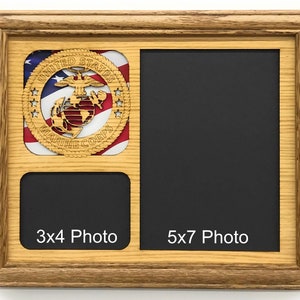 US Marine Corps Picture Frame - 8x10 Frame Holds 5x7 Photo - United States Marines Gift for Retirement, Military Gift for Marine Photo Frame