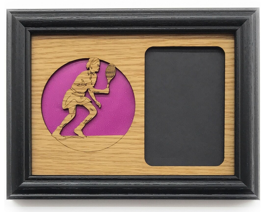 Tennis Picture Frame 5x7 Frame Holds 3x4 Photo Gift for Tennis Player