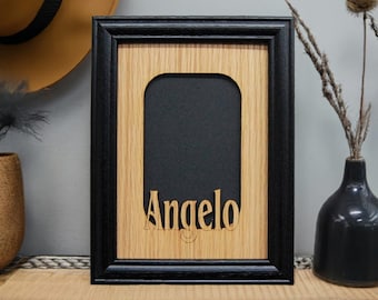Personalized Laser Engraved Oak Picture Frame – 5x7, School Photo