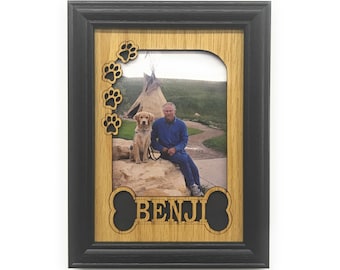 Personalized Dog Picture Frame - 5x7 Frame Holds 4x6 Photo - Dog Lover Gift, Dog Mom Gift for Dog Lovers, Dog Memorial, Dog Loss Gift