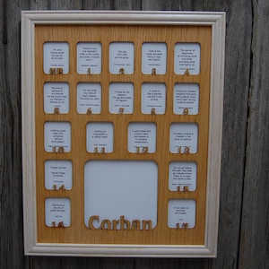 Newborn-18 School Years Picture Frame Personalized with Name 11x14 Numbers 1-18 White Birth thru 12th Grade Frame - Back to School