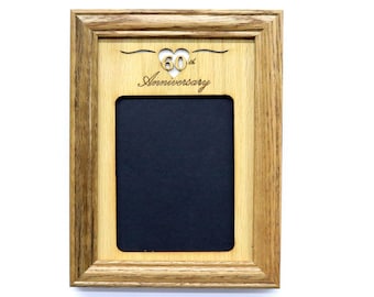 Fotolijst 60-jarig jubileum - lijst van 5 x 7 voor foto's van 3 x 5 - 60e huwelijksverjaardag, 60-jarig jubileum, diamanten jubileumcadeau voor stel