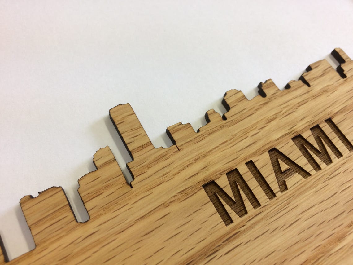 Miami Skyline Picture Frame Holds 5x7 Photo Miami Picture Etsy