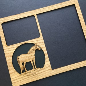 Horse Picture Frame - 8x10 Frame Holds 5x7 and 3x4 Photos - Gift for Horse Lover, Horse Portrait Frame, Horse Lover Gift