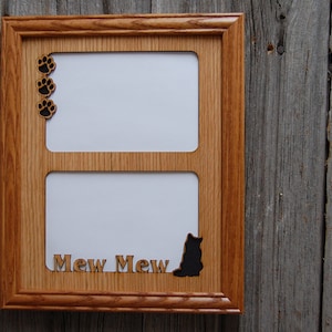 Personalized Cat Name Picture Frame - 8x10 Frame Holds 4x6 Photos - Personalized Gift for Cat Lover Cat Mom Gift New Kitten Photo Frame