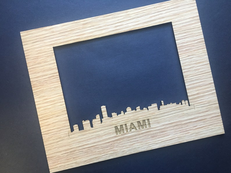 Miami Skyline Picture Frame Holds 5x7 Photo Etsy