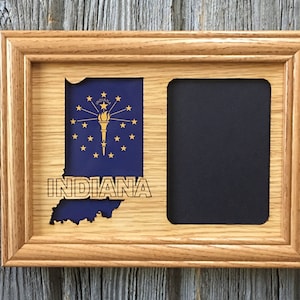 State Picture Frame - 5x7 Frame Holds 3x4 Photo - Travel Frame, State Wall Decor, Alabama Arkansas Arizona California Colorado Florida