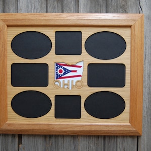 Ohio State Picture Frame - 11x14 Collage Frame Hold Multiple Photos - Ohio Gift, Travel Picture Frame, Ohio Decor