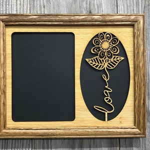Love Flower Picture Frame - 8x10 Frame Holds 5x7 Photo - Valentine&#39;s Day Picture Frame