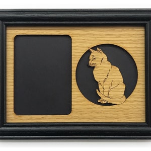 Cat Picture Frame - 5x7 Frame Holds 3x4 Photo - Cat Portrait Frame, Cat Lover Gift, Gift for Cat Lover, Cat Memorial
