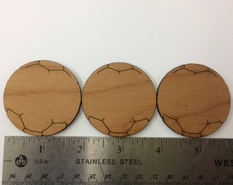 Wooden Soccer - Set of 10 - Wood Soccer Ball Shape, Soccer Ball Decor