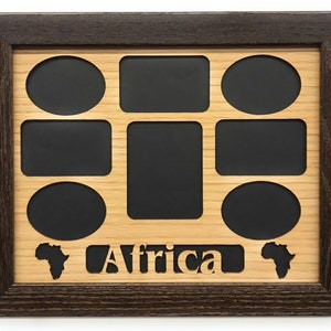 Africa Picture Frame - 11x14 Frame Holds 8 Photos - Africa Wall Decor Africa Gift African Safari Picture Frame Africa Vacation Traveler Gift