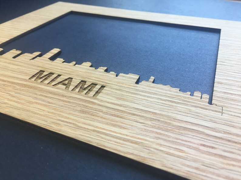 Miami Skyline Picture Frame Holds 5x7 Photo Etsy