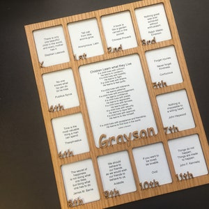 PreK-12 Grade School Years Picture Frame MAT ONLY - Holds 2.5x3 and 5x6.5 Pictures - Personalized - Rectangle - Back to School
