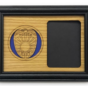 Cornice portafoto con distintivo della polizia - Cornice 5x7 per foto 3x4 - Regalo di ringraziamento, regalo per agente delle forze dell&#39;ordine per la pensione, cornice per la polizia