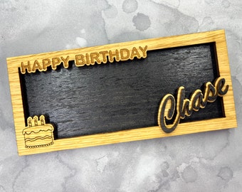Tarjetero de cumpleaños personalizado con nombre