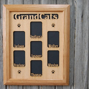 11x14 GrandCats Name Picture Frame, Cat Lover Gift, Laser Engraved Collage Frame