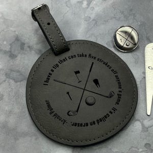 Set regalo da golf personalizzato: porta tee in pelle e segnapalle
