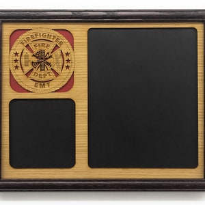 11x14 Firefighter EMT First Responder Picture Frame, Gift for EMT Firefighter, First Responder Gift, Retirement Gift, Wood Collage Frame