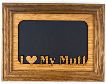 I Love My Dog Picture Frame - 5x7 Frame Holds 4x6 Photo - Dog Memorial Frame, Labrador Terrier Retriever Dachshund Boxer Doberman Dane