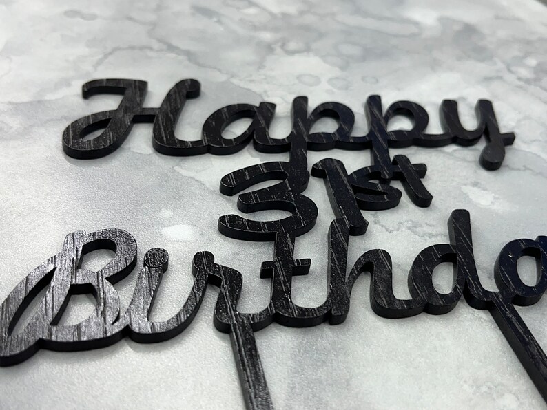 Personalized Happy Birthday Cake Topper With Year - Etsy