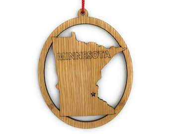 Minnesota Ornament - Wooden