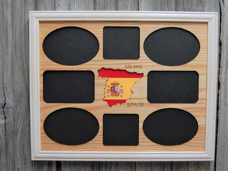 Spain Picture Frame Collage Frame Hold Multiple Photos Spanish Wall Decor, Spain Vacation Picture Frame, Spain Travel Gift, Spain Frame image 6