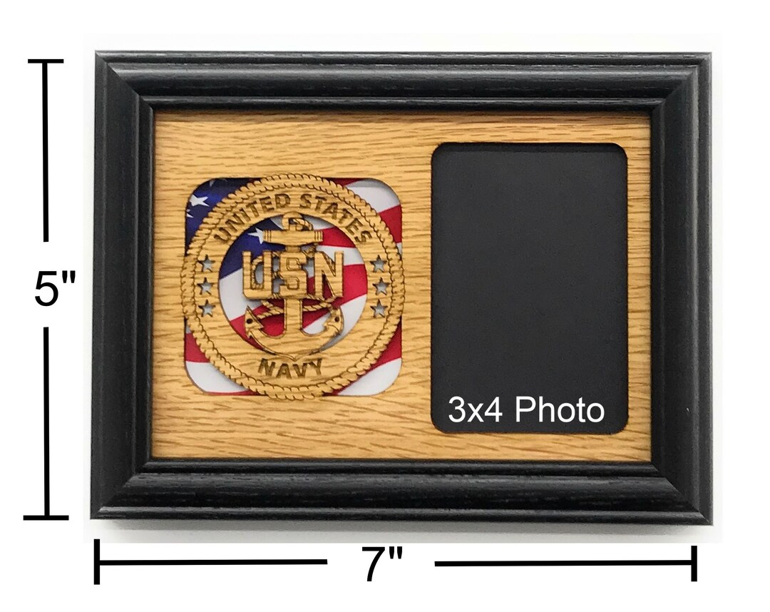 US Navy Picture Frame 5x7 Frame Holds 3x4 Photo United States Navy Gift