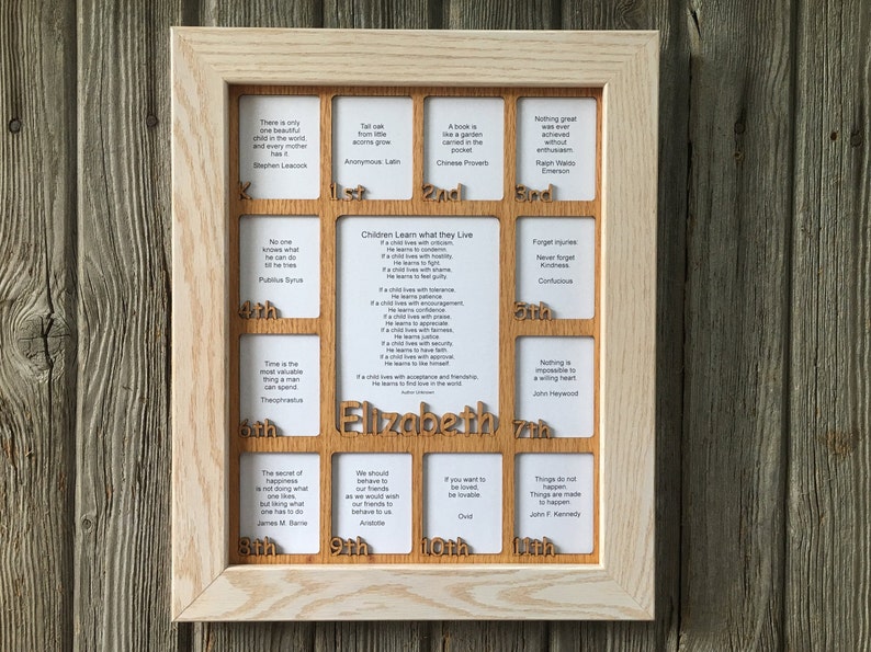 K12 Grade School Years Picture Frame Holds 2.5x3 and 5x6.5 Etsy