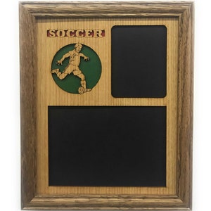 Voetbal fotolijst - 8 x 10 lijst voor foto's van 5 x 7 en 3 x 4 - voetbalprijzen, voetbaldecor, voetbalouder cadeau voor coach, voetbalspeler cadeau