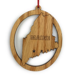 Maine Ornament Gift for Traveler, Maine State Ornament, Maine Decor, Maine Gift, Maine Art, State of Maine