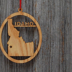 Idaho Ornament, Idaho State Ornament, Idaho Decor, Idaho Liebhaber Geschenk, Geschenke für Reisende, Idaho Decor, Einzigartige kundenspezifische Holz Laser Cut Verzierung