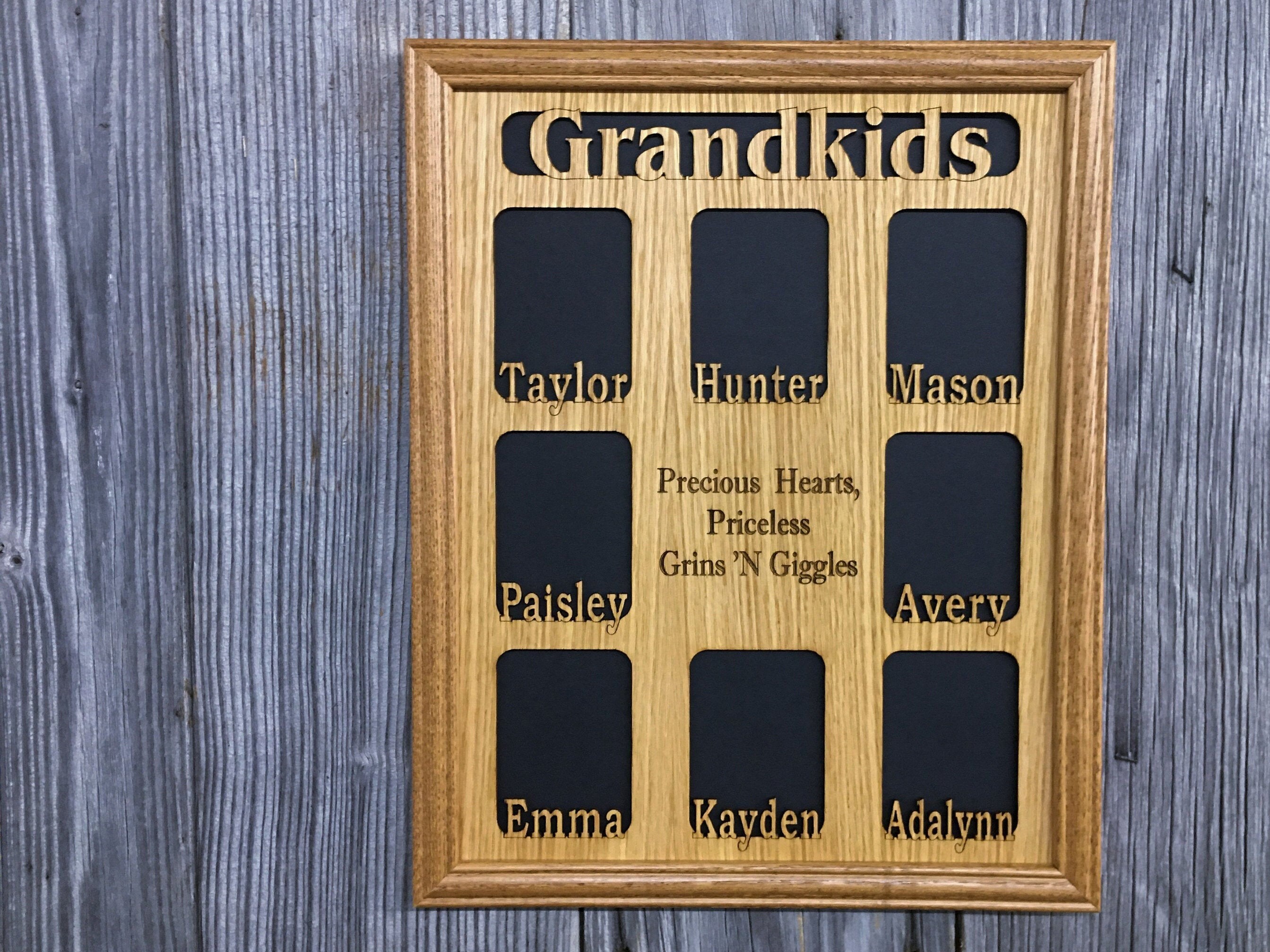 Grandkids Name Picture Frame Oak Frame 11x14 Grandchildren Etsy