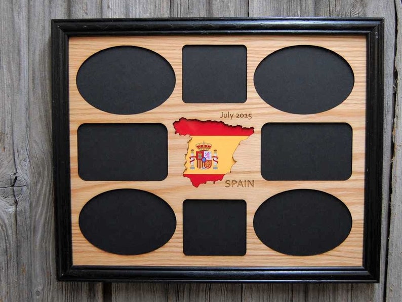 Spain Picture Frame Collage Frame Hold Multiple Photos Spanish Wall Decor, Spain Vacation Picture Frame, Spain Travel Gift, Spain Frame image 8