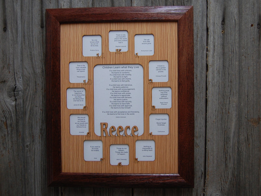 School Years Picture Frame K12 Grade Personalized With Name, 11x14