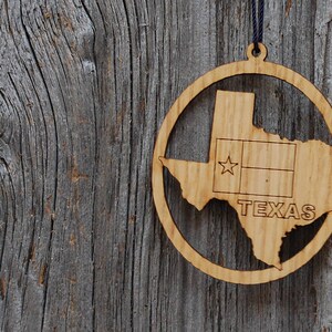 Texas Ornament, State of Texas Ornament, Texas Decor, Texas Gift, Texas Home, Gift for Traveler, Laser Engraved Ornament