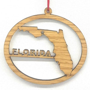 Florida Ornament Gift for Traveler, Florida State Ornament, Florida Decor, Florida Gift, Florida Art, State of Florida
