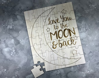 Love You to the Moon and Back Baby Shower Guest Book Puzzle