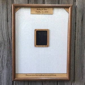 85 Guest Unique Drop Top Box Wedding Guest Book Alternative 12x16, Rustic Wedding 3D Signature Picture Frame Personalized Wedding Guestbook
